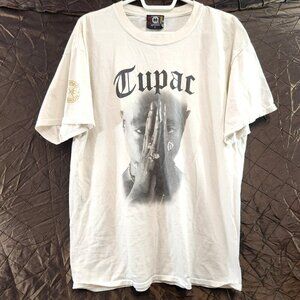 Cross Colors Tupac Shakur T-Shirt Mens Size Large White Vintage Y2K